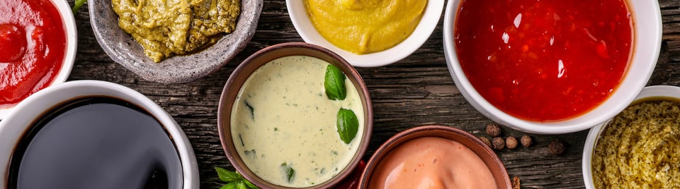 Image of different sauces and dips